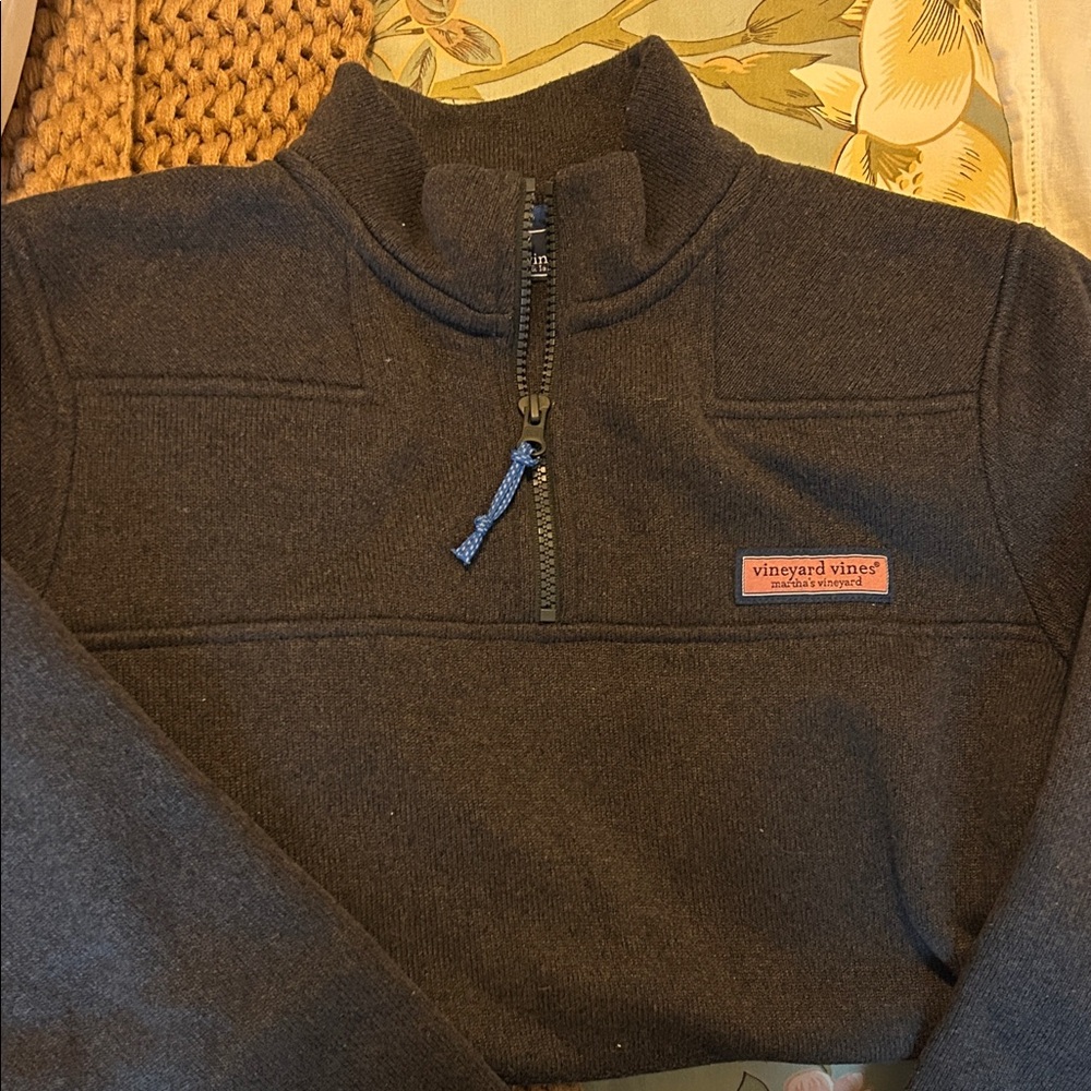 Vineyard Vines Better Sweater Shep Shirt Charcoal Quarter-Zip Sweater Pullover